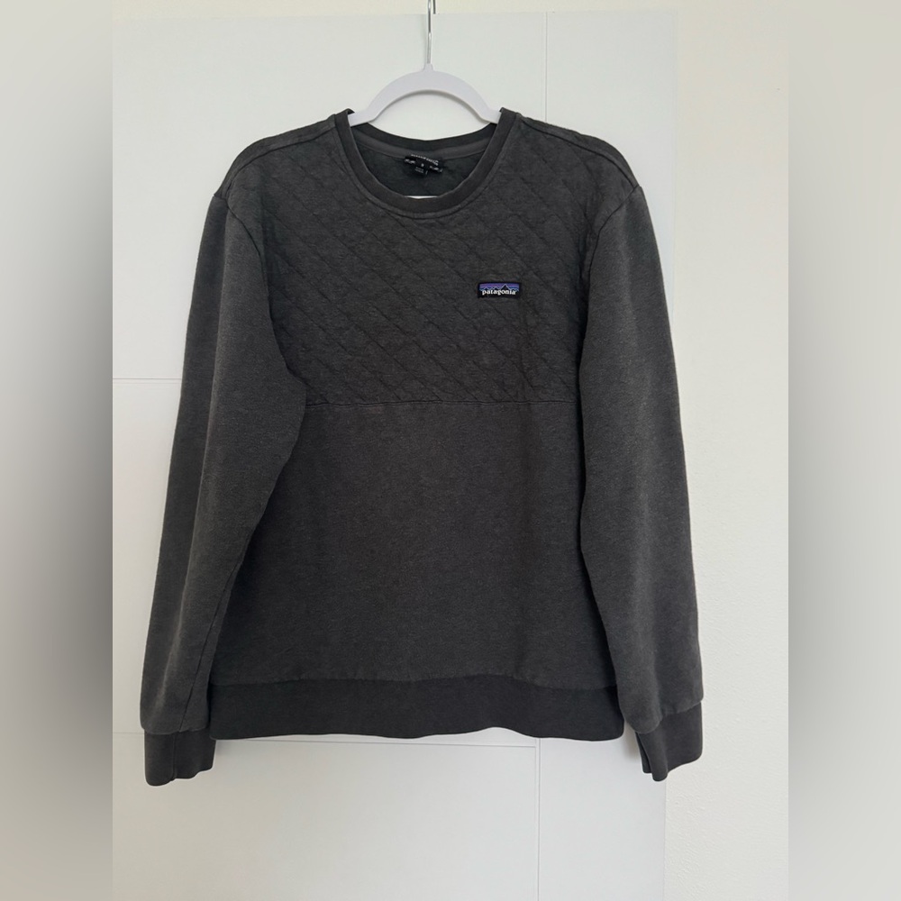 Patagonia Men's Organic Cotton Quilt Crewneck Sweatshirt Pullover Forge Grey M - Picture 4 of 7